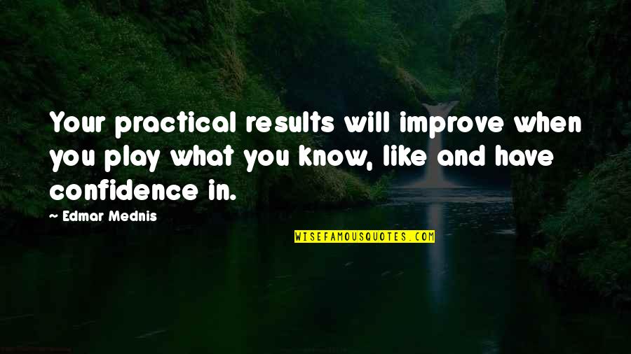 Edmar Mednis Quotes By Edmar Mednis: Your practical results will improve when you play