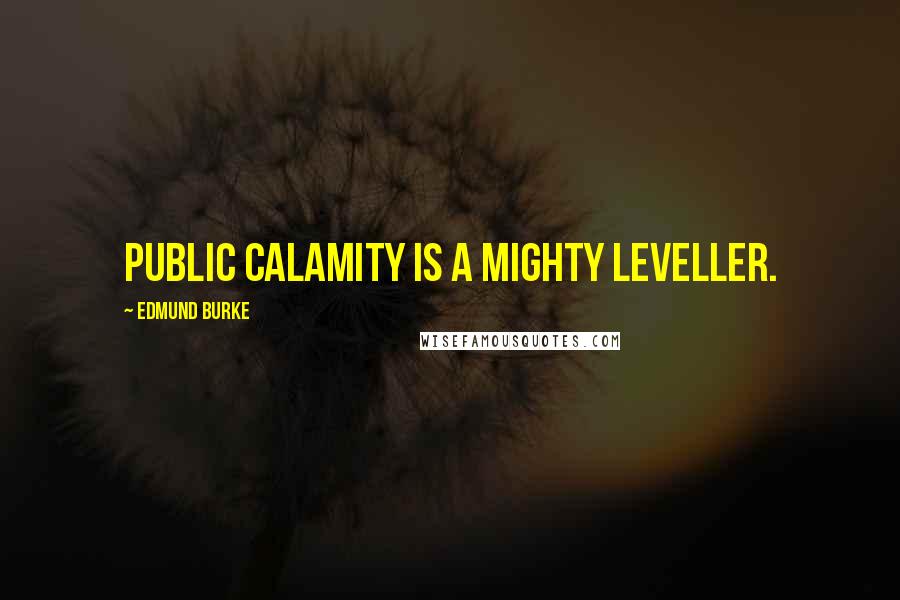 Edmund Burke quotes: Public calamity is a mighty leveller.