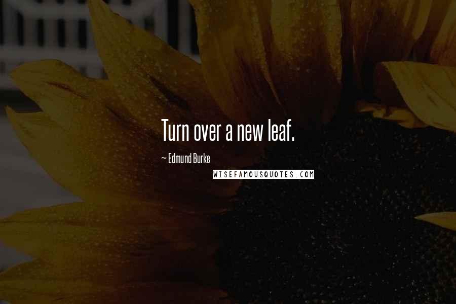 Edmund Burke quotes: Turn over a new leaf.