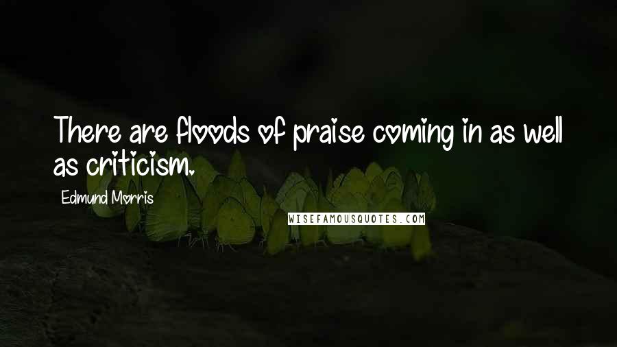 Edmund Morris quotes: There are floods of praise coming in as well as criticism.