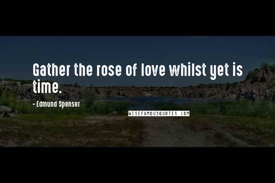 Edmund Spenser quotes: Gather the rose of love whilst yet is time.