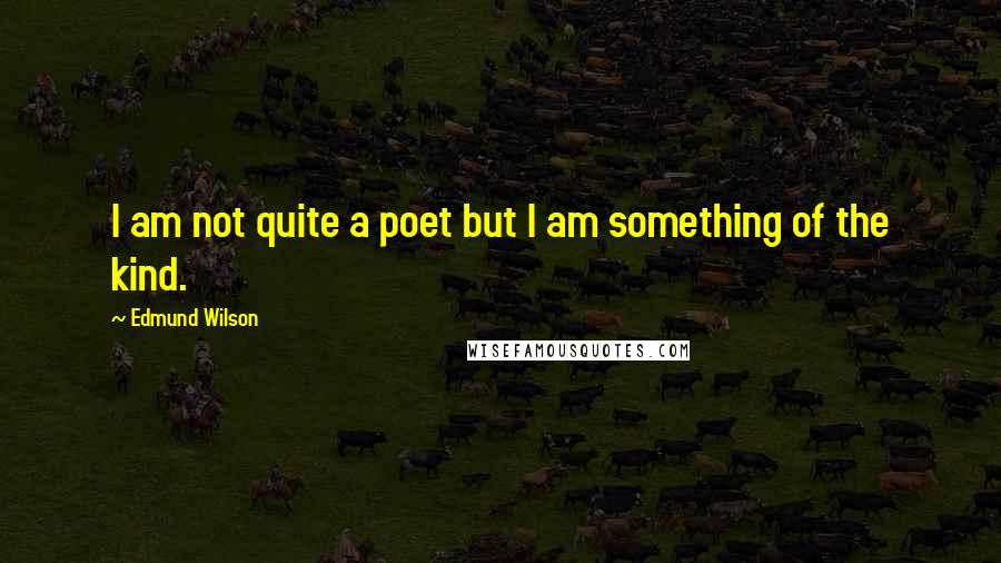 Edmund Wilson quotes: I am not quite a poet but I am something of the kind.