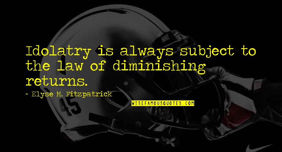 Ednalite Quotes By Elyse M. Fitzpatrick: Idolatry is always subject to the law of Ednalite Quotes By Elyse M. Fitzpatrick: Idolatry is always subject to the law of