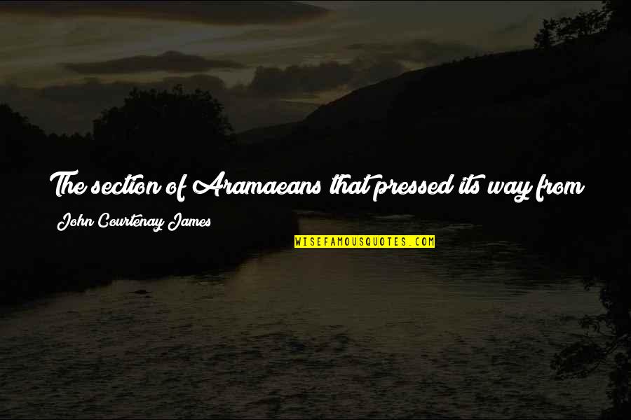 Edomites Quotes By John Courtenay James: The section of Aramaeans that pressed its way Edomites Quotes By John Courtenay James: The section of Aramaeans that pressed its way
