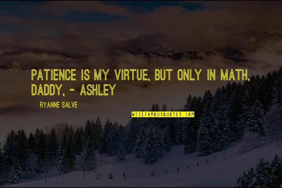 Edomites Quotes By Ryanne Salve: Patience is my virtue, but only in Math, Edomites Quotes By Ryanne Salve: Patience is my virtue, but only in Math,