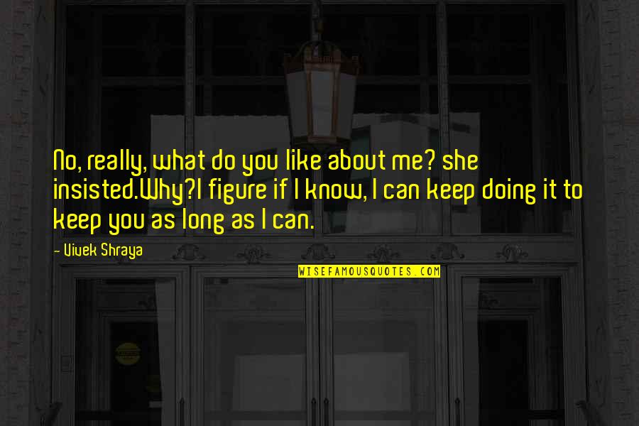 Edstroms Quotes By Vivek Shraya: No, really, what do you like about me?