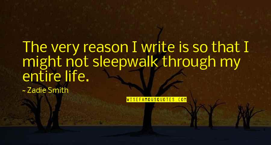 Edthena Quotes By Zadie Smith: The very reason I write is so that