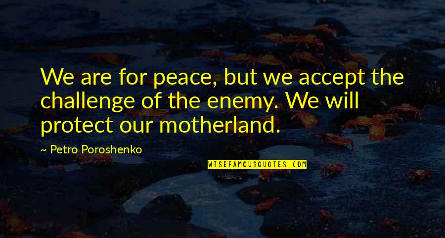 Eduardo Chillida Quotes By Petro Poroshenko: We are for peace, but we accept the