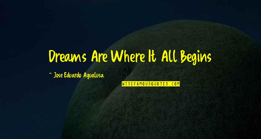 Eduardo Quotes By Jose Eduardo Agualusa: Dreams Are Where It All Begins Eduardo Quotes By Jose Eduardo Agualusa: Dreams Are Where It All Begins
