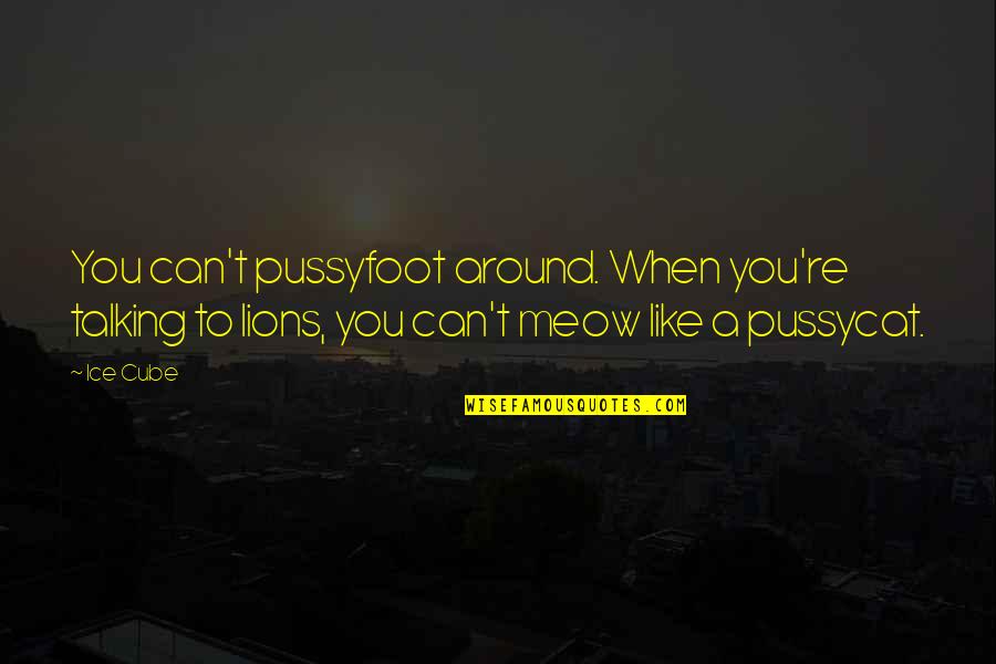 Educaao Quotes By Ice Cube: You can't pussyfoot around. When you're talking to