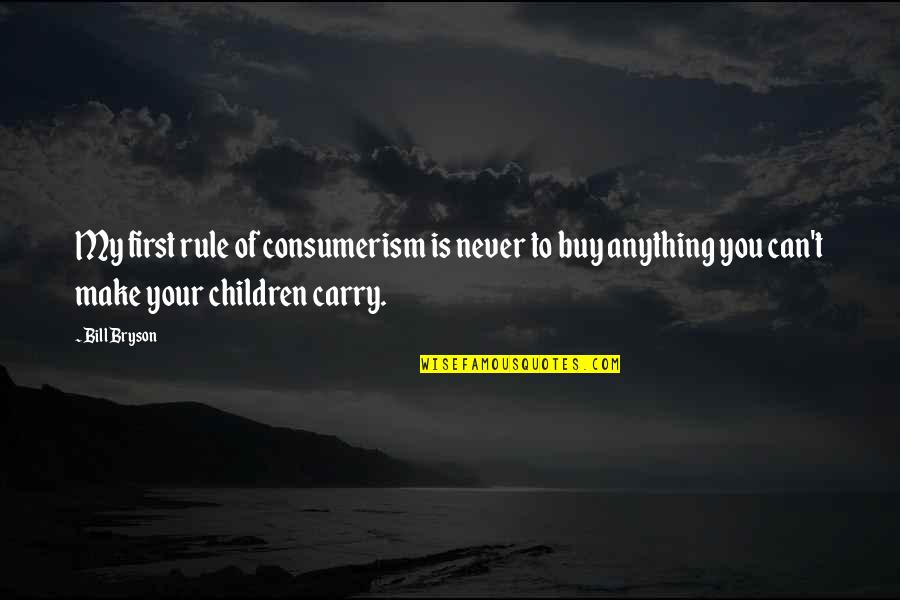 Educaion Quotes By Bill Bryson: My first rule of consumerism is never to