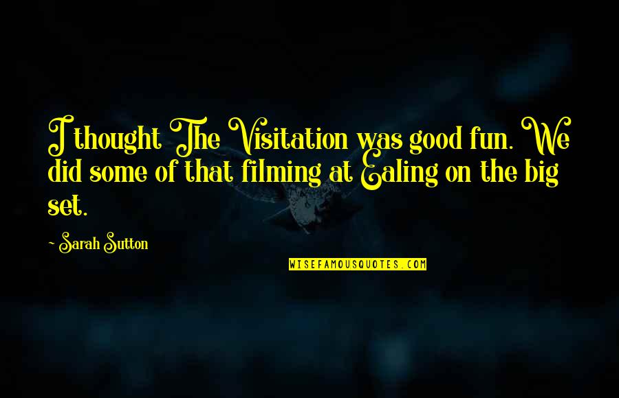 Educate Your Mind Quotes By Sarah Sutton: I thought The Visitation was good fun. We Educate Your Mind Quotes By Sarah Sutton: I thought The Visitation was good fun. We