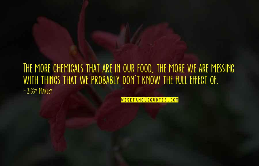 Educating A Child Quotes By Ziggy Marley: The more chemicals that are in our food,