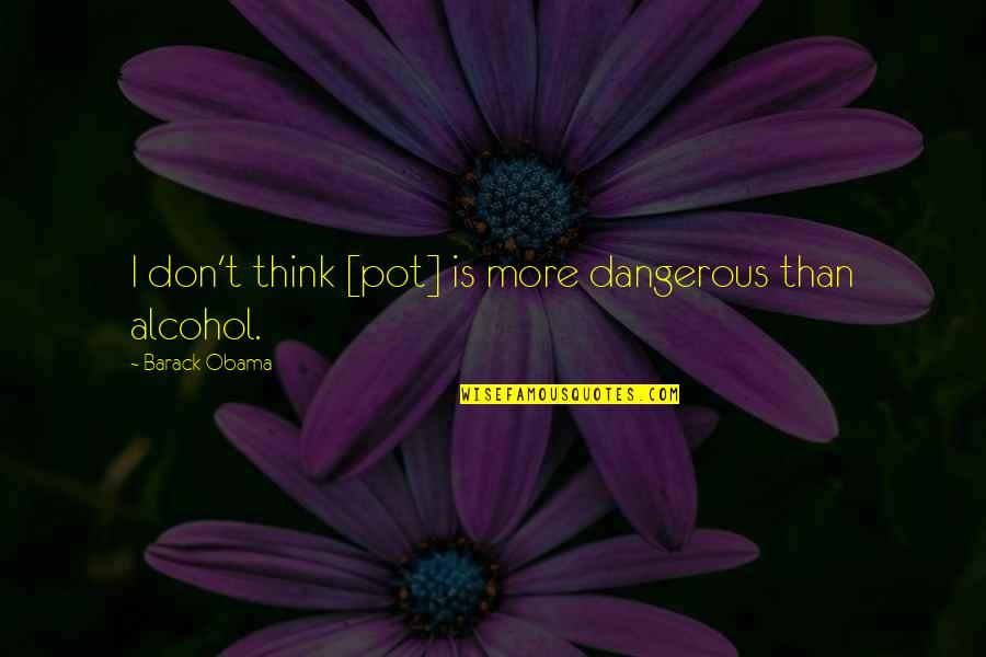 Education And Equality Quotes By Barack Obama: I don't think [pot] is more dangerous than