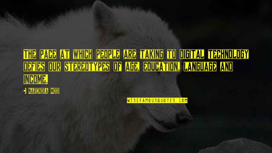 Education And Technology Quotes By Narendra Modi: The pace at which people are taking to Education And Technology Quotes By Narendra Modi: The pace at which people are taking to