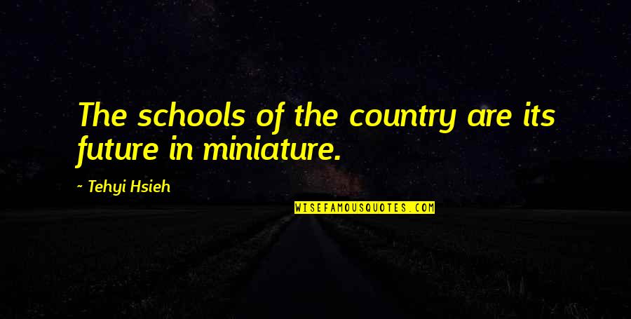 Education And The Future Quotes By Tehyi Hsieh: The schools of the country are its future