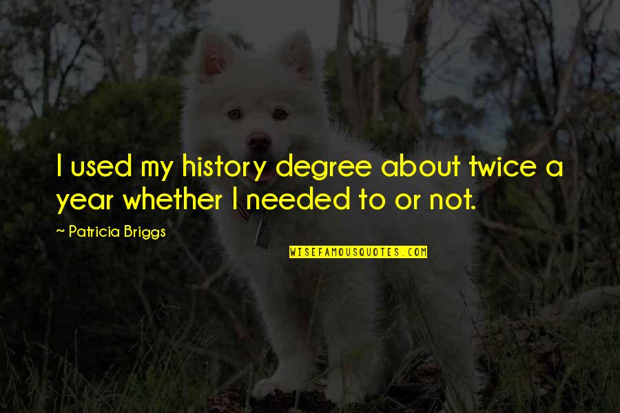 Education Humor Quotes By Patricia Briggs: I used my history degree about twice a