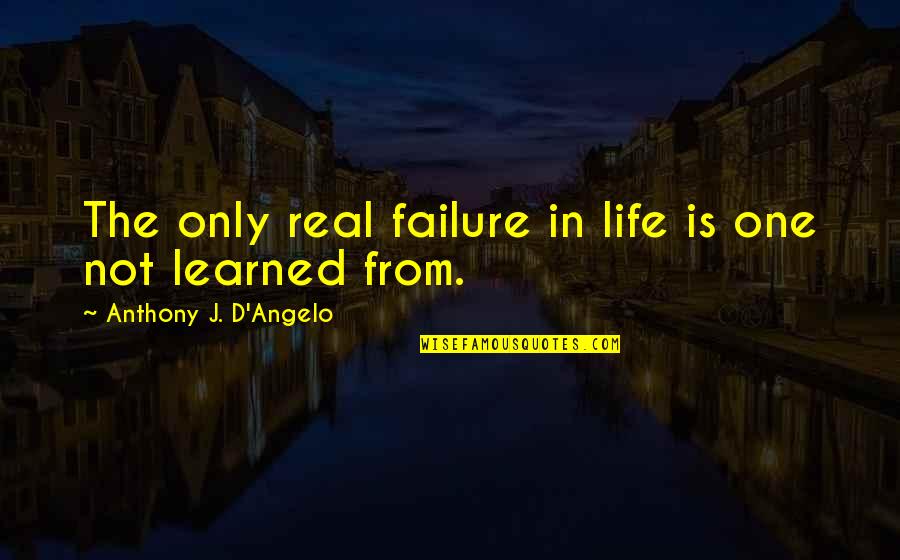 Education In Quotes By Anthony J. D'Angelo: The only real failure in life is one