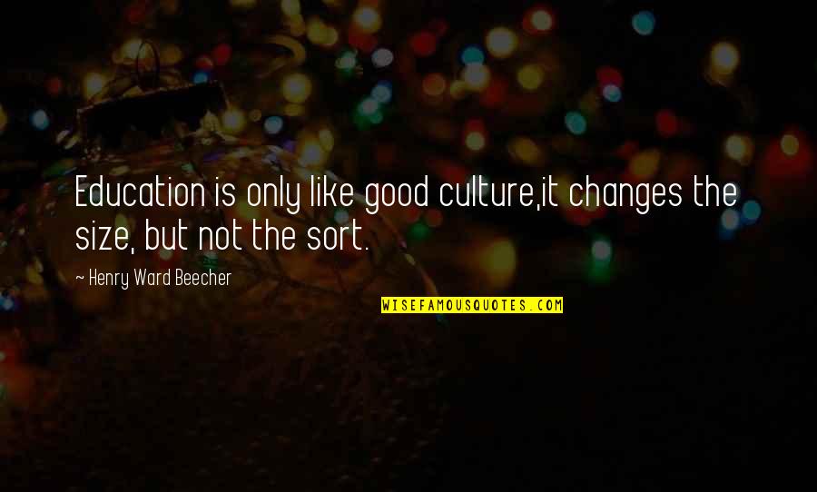 Education Is Good Quotes By Henry Ward Beecher: Education is only like good culture,it changes the