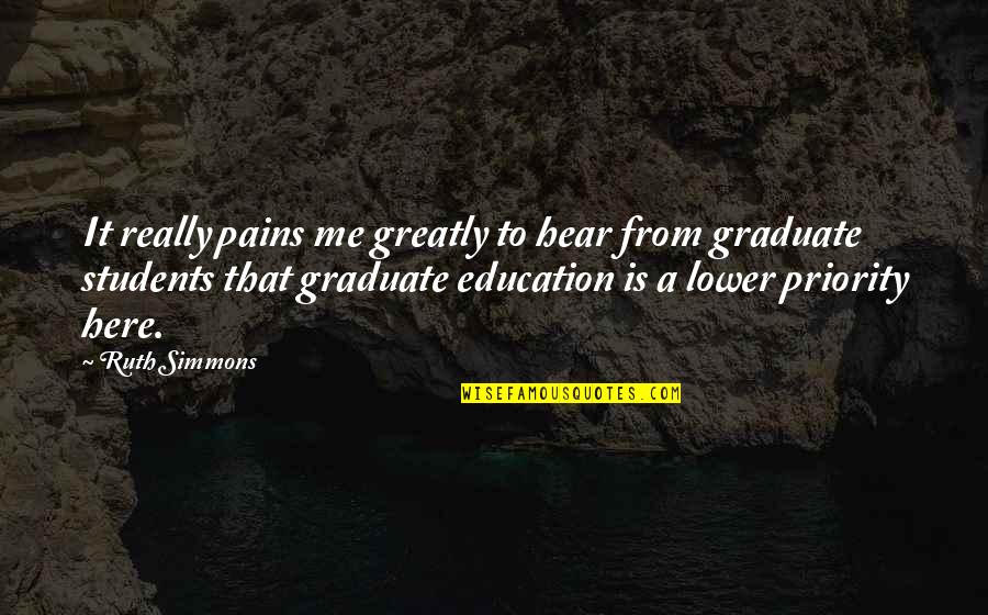 Education Students Quotes By Ruth Simmons: It really pains me greatly to hear from