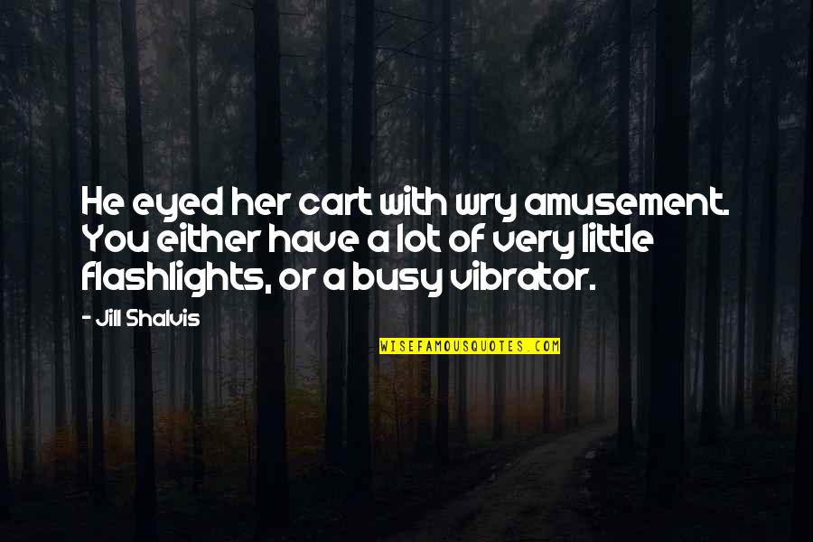 Educe Salon Quotes By Jill Shalvis: He eyed her cart with wry amusement. You Educe Salon Quotes By Jill Shalvis: He eyed her cart with wry amusement. You