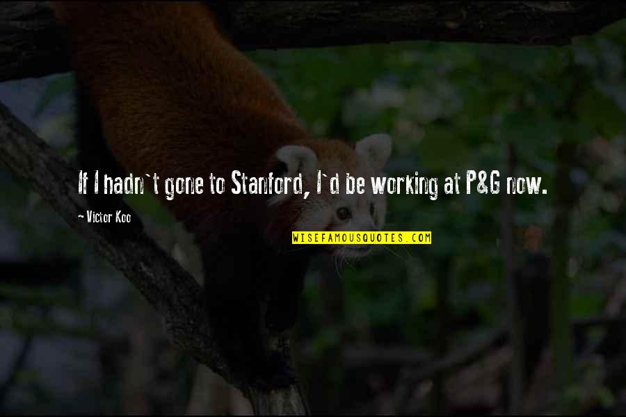 Edurne Portela Quotes By Victor Koo: If I hadn't gone to Stanford, I'd be