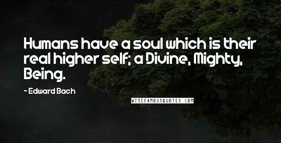 Edward Bach quotes: Humans have a soul which is their real higher self; a Divine, Mighty, Being.