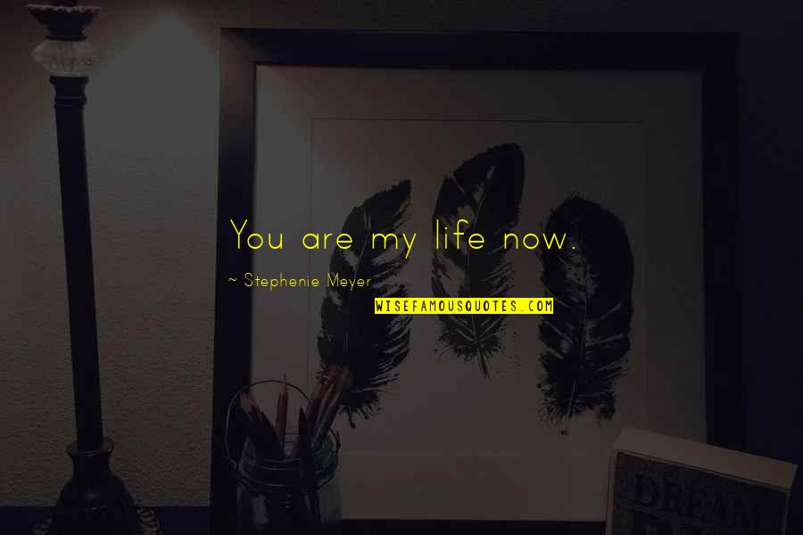 Edward Bella Quotes By Stephenie Meyer: You are my life now. Edward Bella Quotes By Stephenie Meyer: You are my life now.