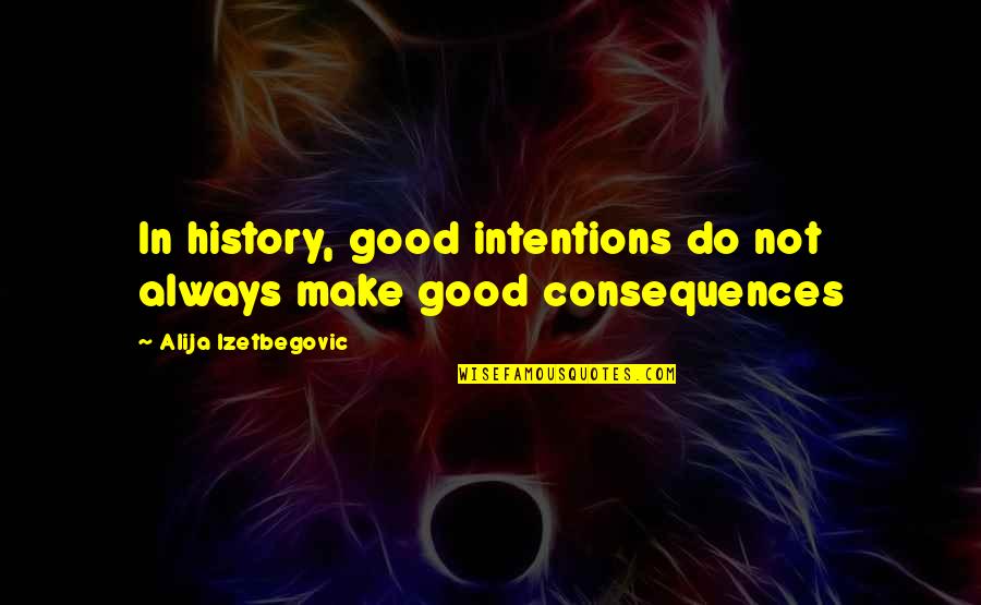 Edward Filene Quotes By Alija Izetbegovic: In history, good intentions do not always make