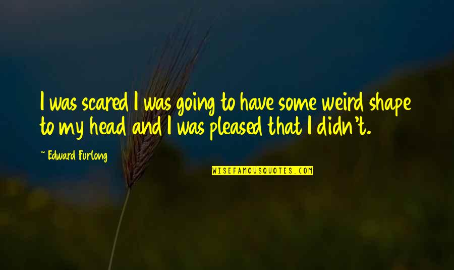 Edward Furlong Quotes By Edward Furlong: I was scared I was going to have