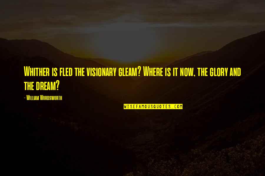 Edward Lorenz Quotes By William Wordsworth: Whither is fled the visionary gleam? Where is
