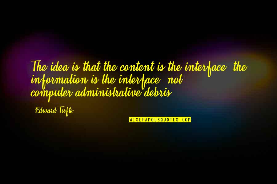 Edward R. Tufte Quotes By Edward Tufte: The idea is that the content is the