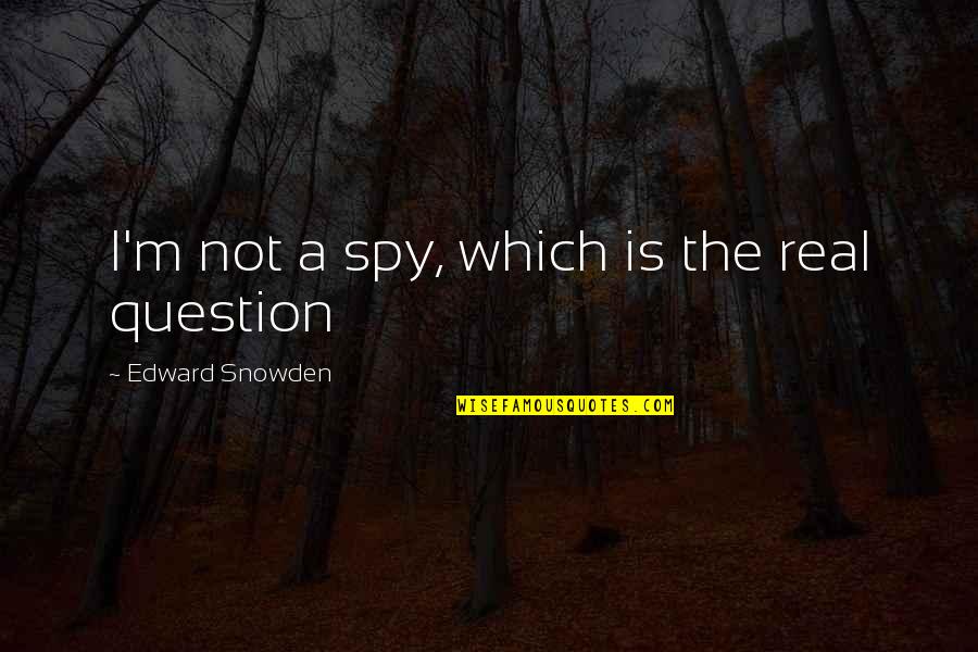 Edward Snowden Quotes By Edward Snowden: I'm not a spy, which is the real