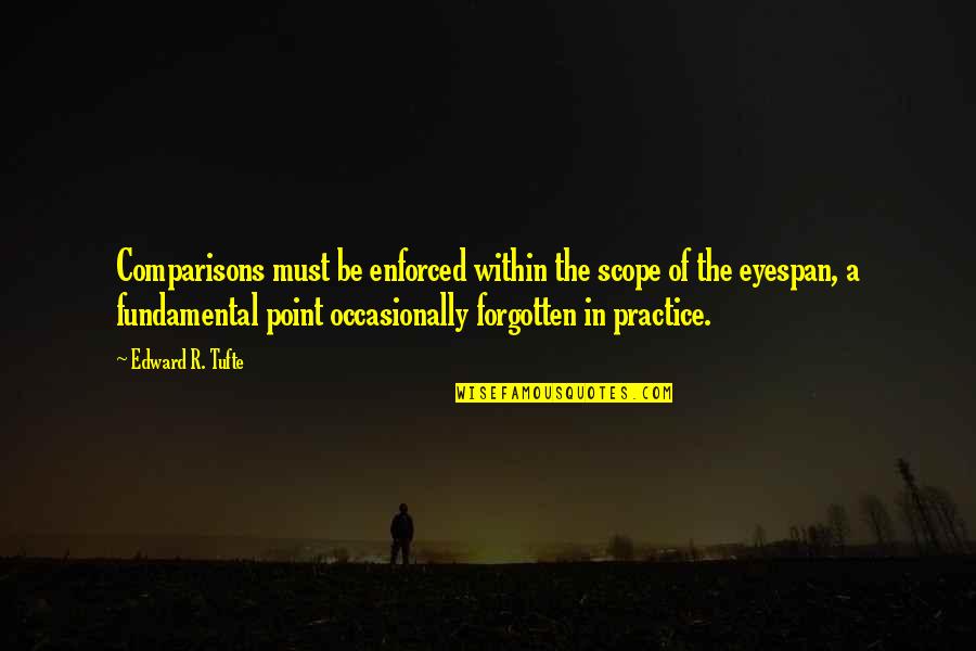 Edward Tufte Quotes By Edward R. Tufte: Comparisons must be enforced within the scope of Edward Tufte Quotes By Edward R. Tufte: Comparisons must be enforced within the scope of