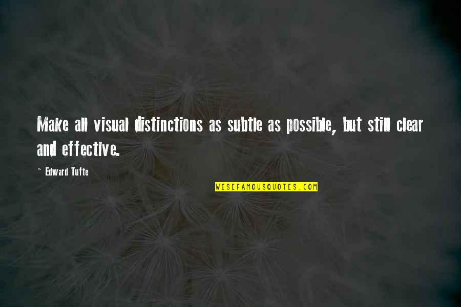 Edward Tufte Quotes By Edward Tufte: Make all visual distinctions as subtle as possible,