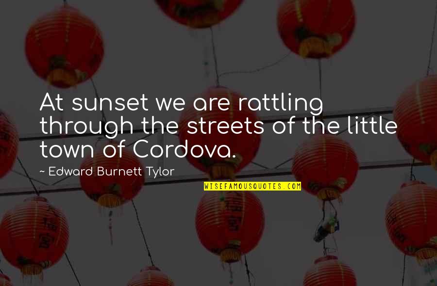 Edward Tylor Quotes By Edward Burnett Tylor: At sunset we are rattling through the streets