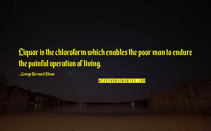 Edwardianscriptitc Quotes By George Bernard Shaw: Liquor is the chloroform which enables the poor