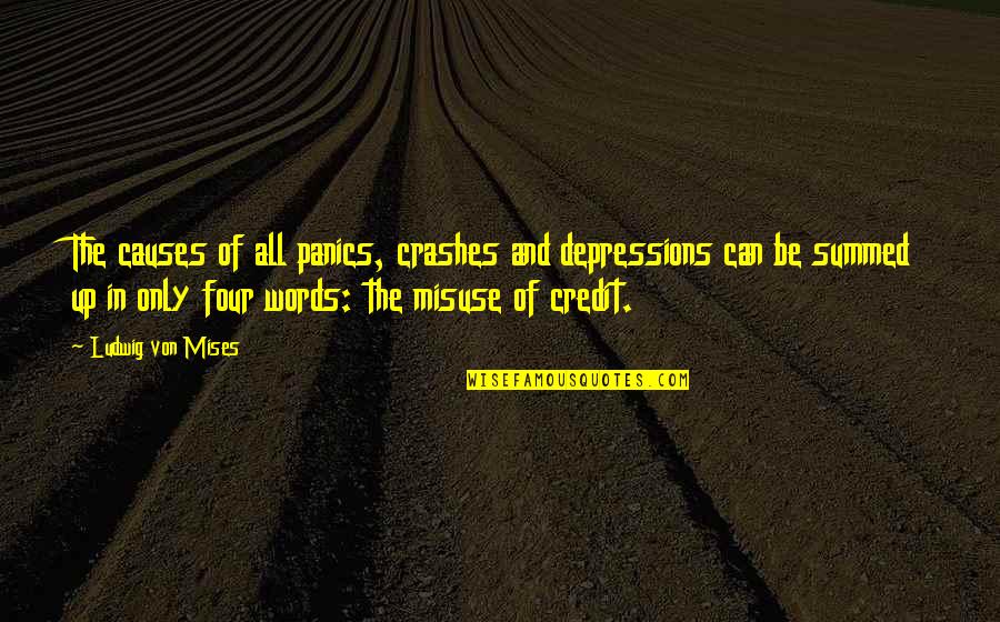 Edwin Beard Budding Quotes By Ludwig Von Mises: The causes of all panics, crashes and depressions