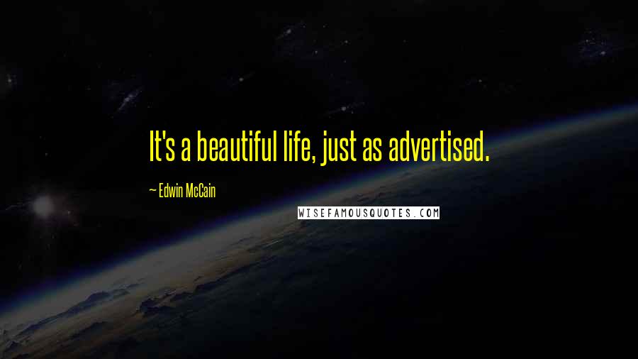 Edwin McCain quotes: It's a beautiful life, just as advertised.