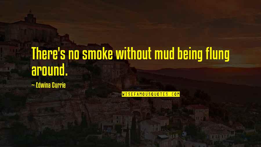 Edwina Currie Quotes By Edwina Currie: There's no smoke without mud being flung around.