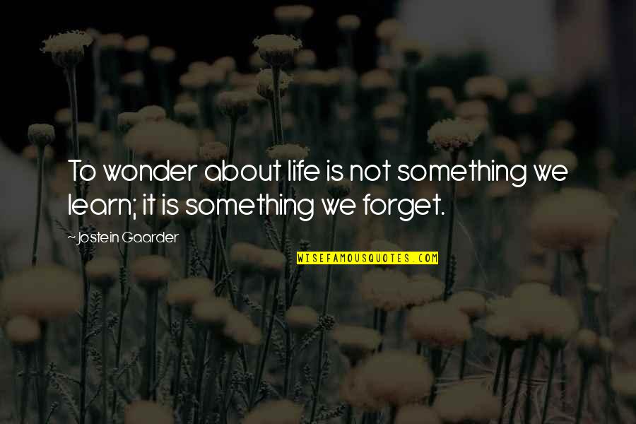 Edwing Daniel Quotes By Jostein Gaarder: To wonder about life is not something we