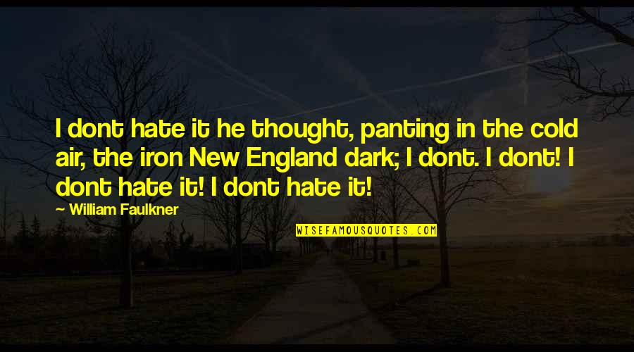 Eemeli Rasanen Quotes By William Faulkner: I dont hate it he thought, panting in