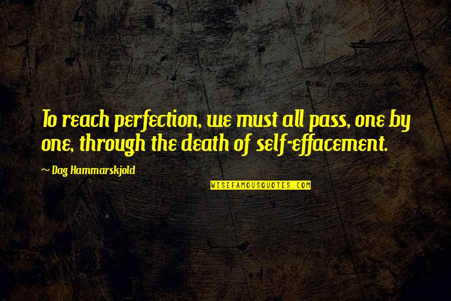 Effacement Quotes By Dag Hammarskjold: To reach perfection, we must all pass, one