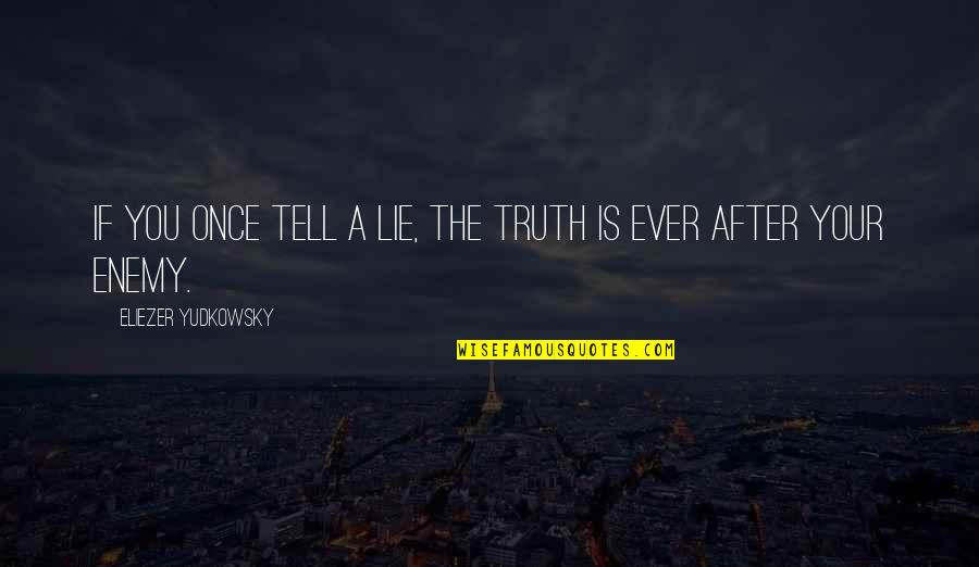 Effectief Synoniem Quotes By Eliezer Yudkowsky: If you once tell a lie, the truth