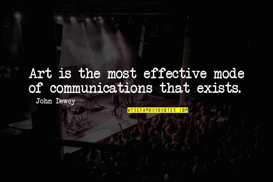 Effective Communications Quotes By John Dewey: Art is the most effective mode of communications