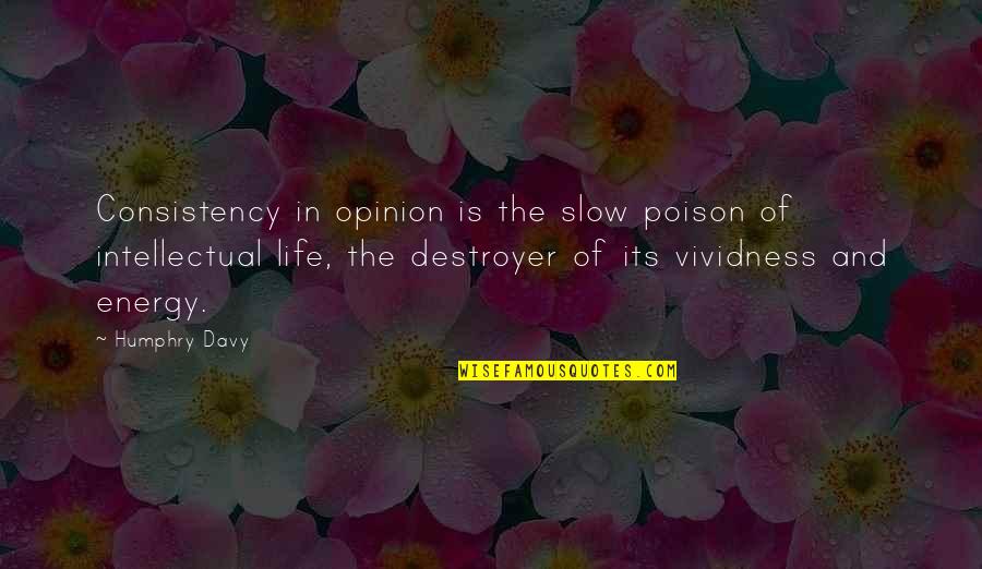 Effective Governance Quotes By Humphry Davy: Consistency in opinion is the slow poison of