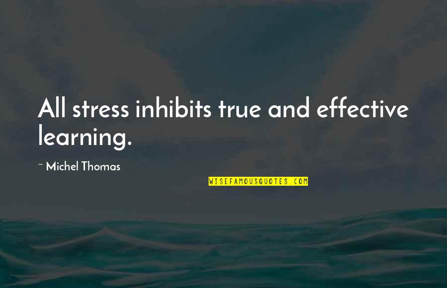 Effective Learning Quotes By Michel Thomas: All stress inhibits true and effective learning.