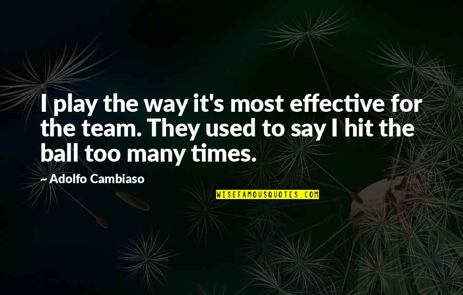 Effective Team Quotes By Adolfo Cambiaso: I play the way it's most effective for Effective Team Quotes By Adolfo Cambiaso: I play the way it's most effective for