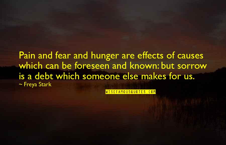 Effects Of Fear Quotes By Freya Stark: Pain and fear and hunger are effects of