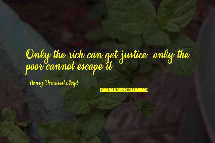 Effenbergerite Quotes By Henry Demarest Lloyd: Only the rich can get justice, only the